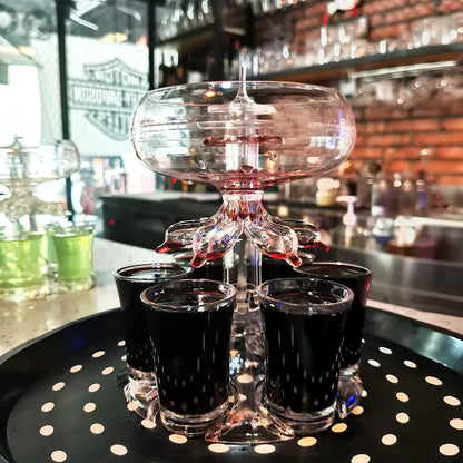6 Shot Glass Drink Dispenser Set, Acrylic Touchless Liquor Pourer with LED Light, Bar Cocktail Beverage Accessories