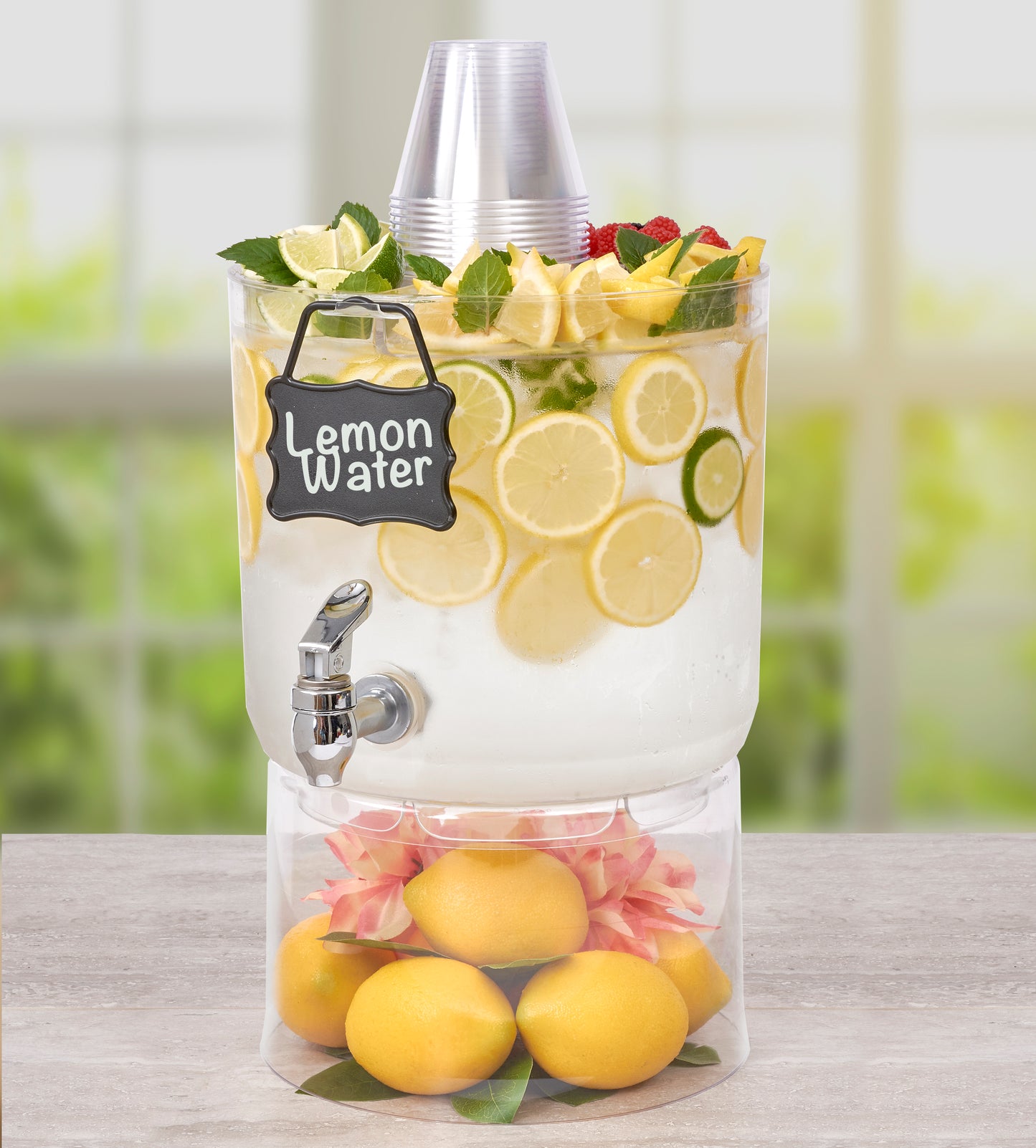 Stackable Drink Dispenser with Support Stand, Practical Beverage Server with Accessory Set for Gathering