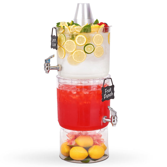 Stackable Drink Dispenser with Support Stand, Practical Beverage Server with Accessory Set for Gathering