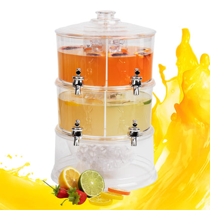 Double Layer 4 Grid Drink Storage Rack with Ice Bottom, Household Party Beverage Organizer