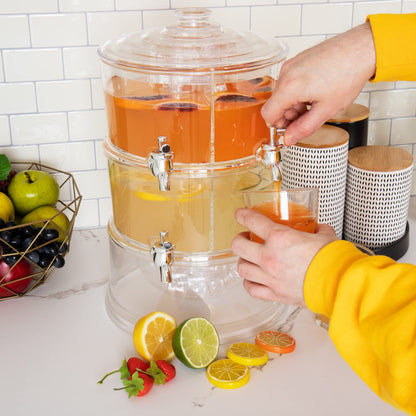 Double Layer 4 Grid Drink Storage Rack with Ice Bottom, Household Party Beverage Organizer